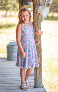 Concho & Pink Cow Printed Ruffle Twirl Dress