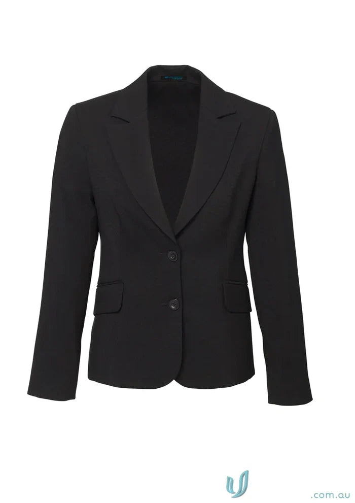 Black two-button blazer from Cool Stretch Mid Length Ladies Jacket collection