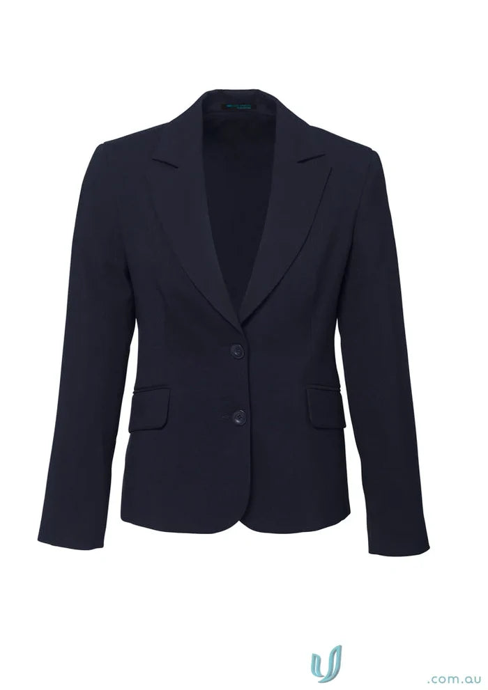 Navy blue womens blazer from Cool Stretch Mid collection, perfect for stylish mid length ladies