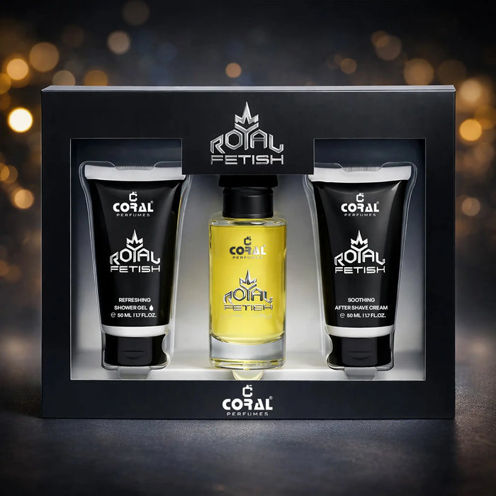 coral royal fetish pour homme gift set for men 50 ml edt fragrance 50 ml after shave 50 ml shower gel