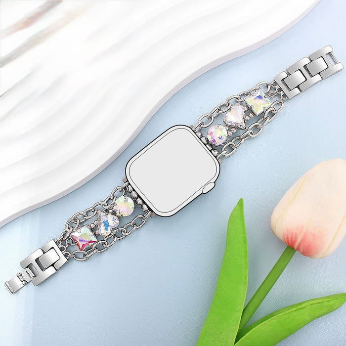 Crystal Drip Stainless Steel Link Bracelet Band For Apple Watch â â¨ Crystal Drip â Chain-Link Apple Watch Band with Iridescent Gems â¨ Ready to drip in crystal?
