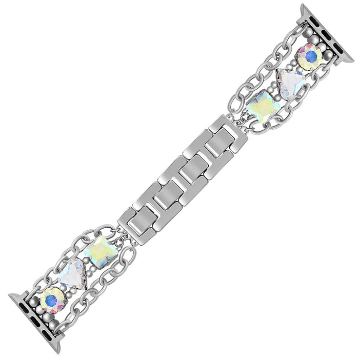 Crystal Drip Stainless Steel Link Bracelet Band For Apple Watch â â¨ Crystal Drip â Chain-Link Apple Watch Band with Iridescent Gems â¨ Ready to drip in crystal?