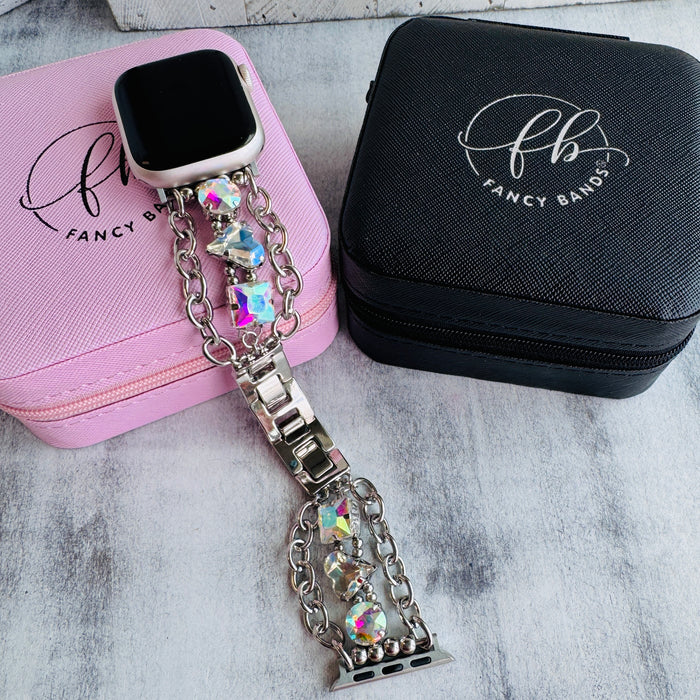 Crystal Drip Stainless Steel Link Bracelet Band For Apple Watch â â¨ Crystal Drip â Chain-Link Apple Watch Band with Iridescent Gems â¨ Ready to drip in crystal?