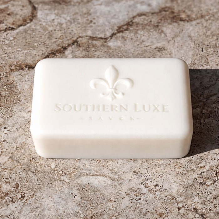 Dapper from the Barber luxury men's bath bar handcrafted with avocado oil and coconut oil by Southern Luxe Savon