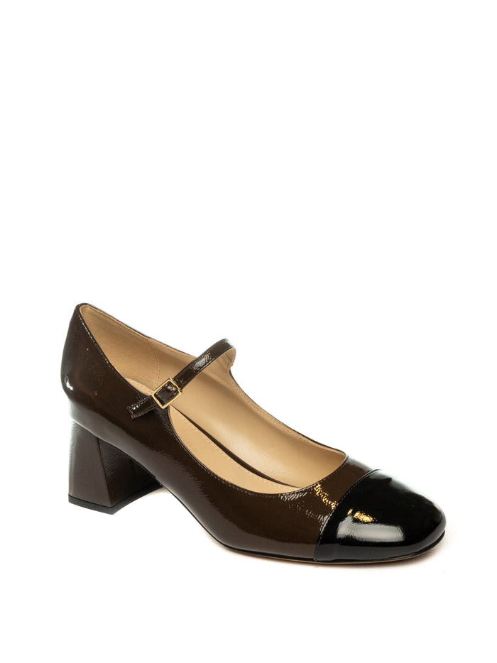 GIOIA DELL'ACQUA Dècolleté mary jane naplak moro/nero I2749 NAPLAK-BROWN/BLK