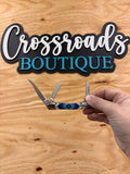 Diamond Multi Inlay Triple Blade Knife