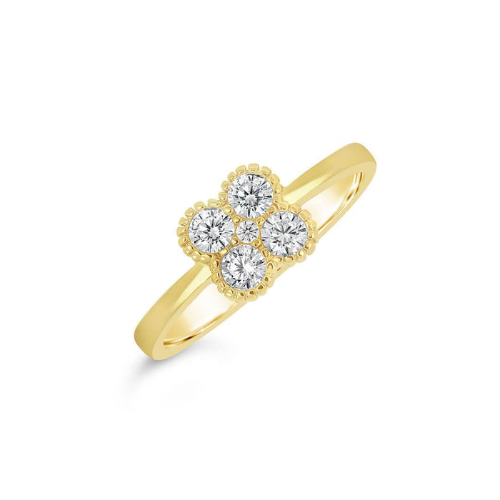 DISCONTINUED - Four Leaf Clover Stackable Ring | Little Sparkles