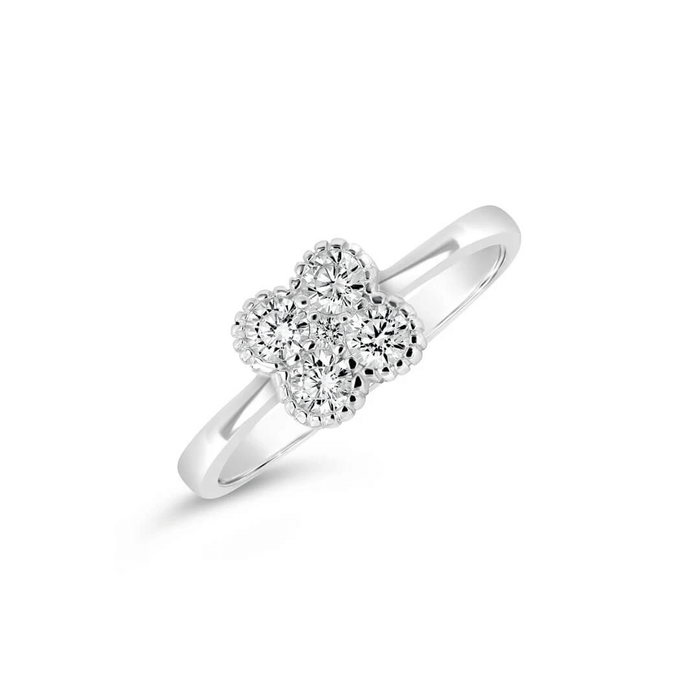 DISCONTINUED - Four Leaf Clover Stackable Ring | Little Sparkles