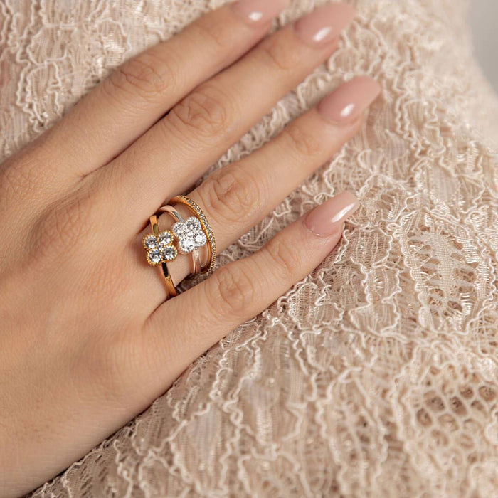 DISCONTINUED - Four Leaf Clover Stackable Ring | Little Sparkles
