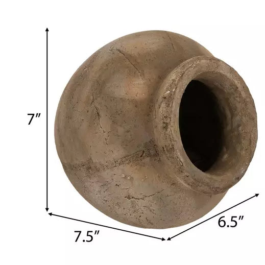 Distressed Brown Flower Pot