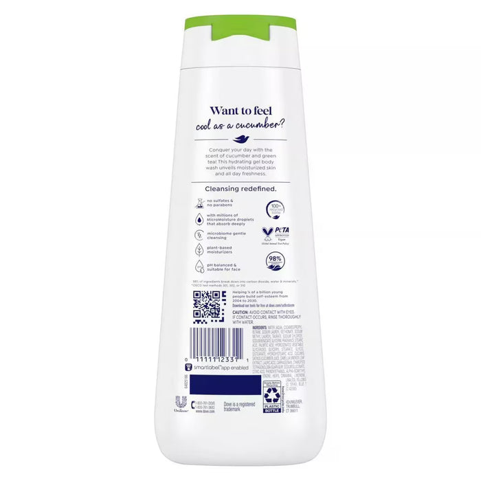 Dove - Body Wash Cucumber and Green Tea - 20 Oz - 4 Pack