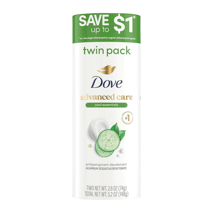 Dove Advanced Care Cool Essentials, 2.6 oz - 2 Ct - 6 Pack