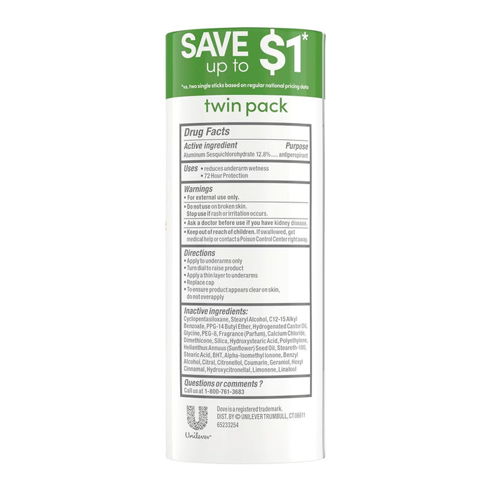 Dove Advanced Care Cool Essentials, 2.6 oz - 2 Ct - 6 Pack