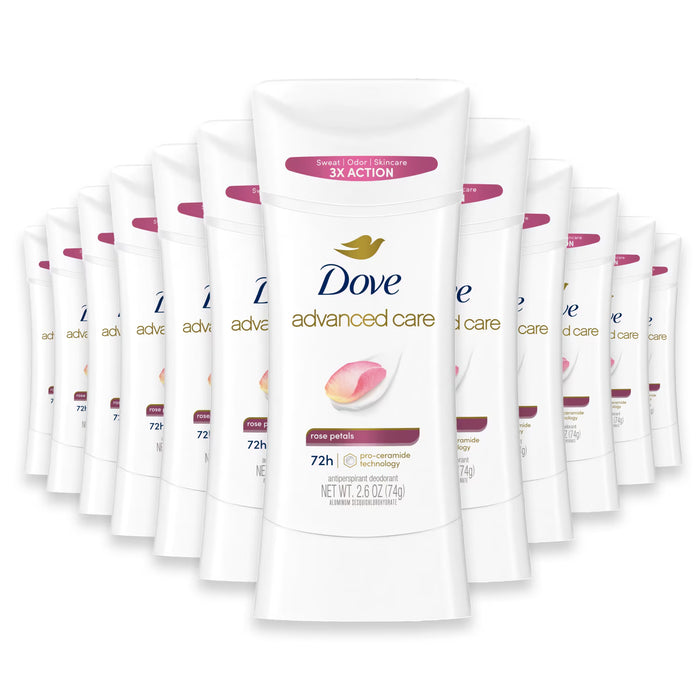 Dove Advanced Care Rose Petals Stick, 2.6 oz - 12 Pack