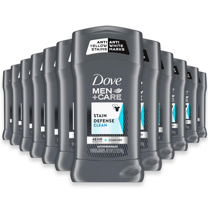 Dove Men+Care Stain Defense Clean Antiperspirant Stick 2.7 oz -  12 Pack