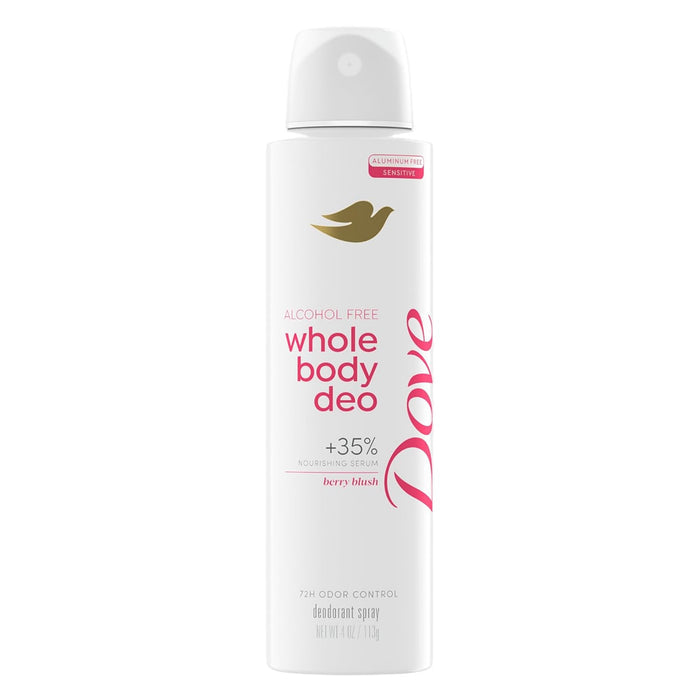 Dove Whole Body Deodorant Spray, Berry - 4oz - 12 Pack