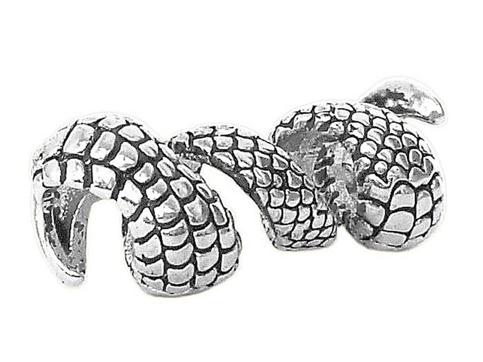 Dragon Claw Hair Bead - Sterling Silver Plated Braid Accessory front view