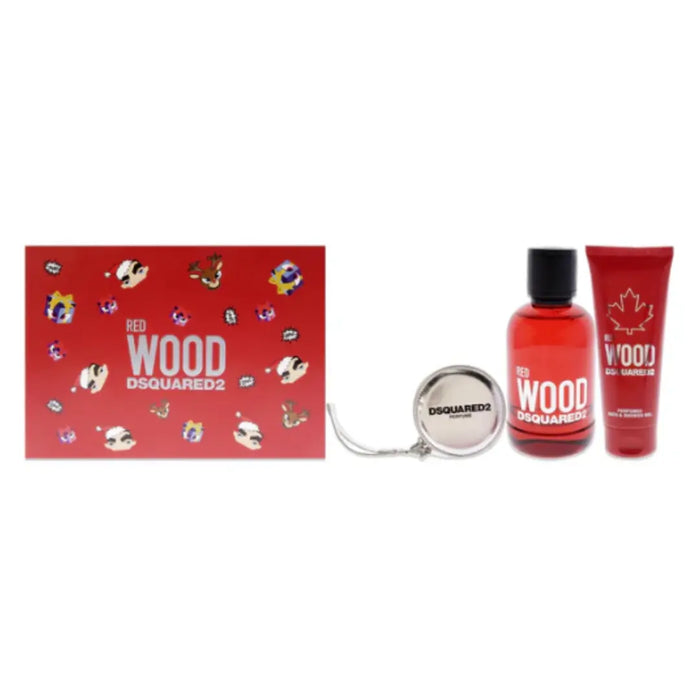 dsquared2 red wood edt 100ml set for women