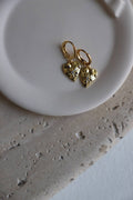 E1683G Gold Earrings-Starburst Heart Huggies