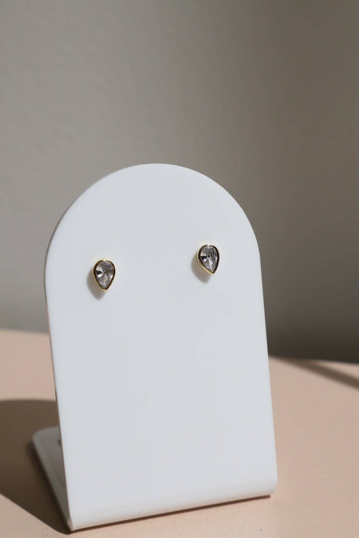 E1834G Earrings-Goldie Pear Studs