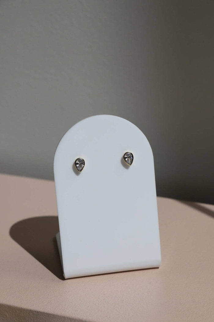 E1834G Earrings-Goldie Pear Studs