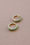 E1838 Earrings-Turquoise Hoops
