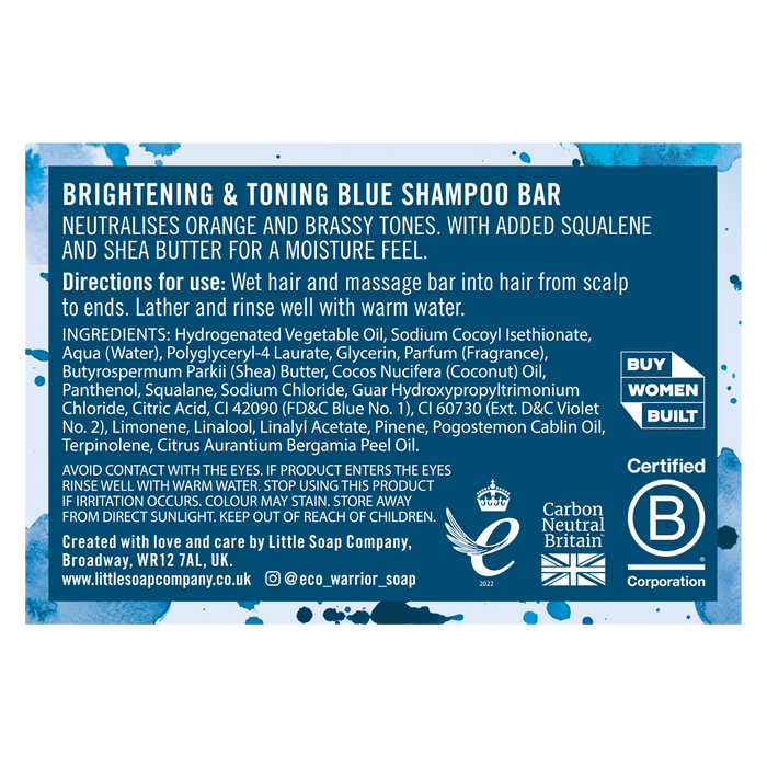 Eco Warrior Blue Shampoo Bar For Brunettes 100g