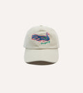 Ecru Peacock Emblem Cotton Baseball Cap