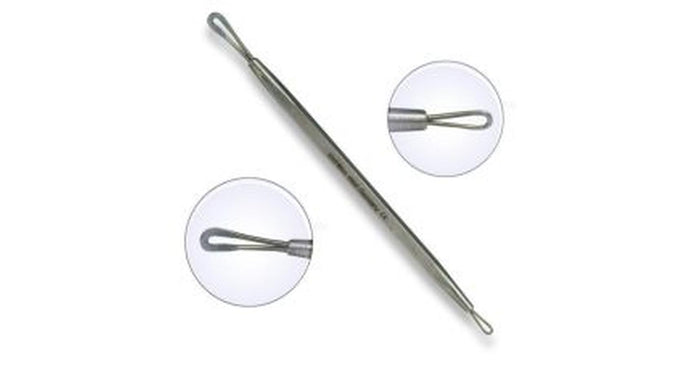 EKS Comedone Extractor 2 Loops & Flat Handle (Germany)