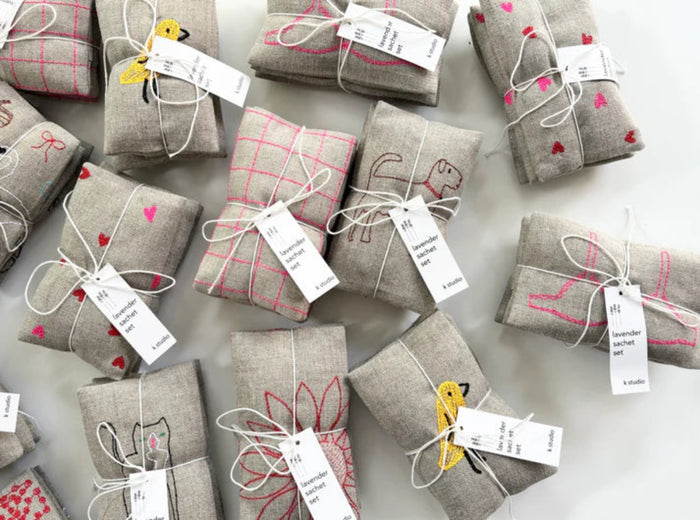 Embroidered Lavender Sachet Sets | K Studio