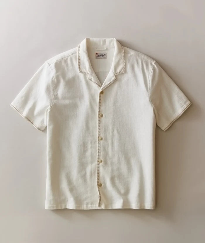 Embroidered Resort Shirt White
