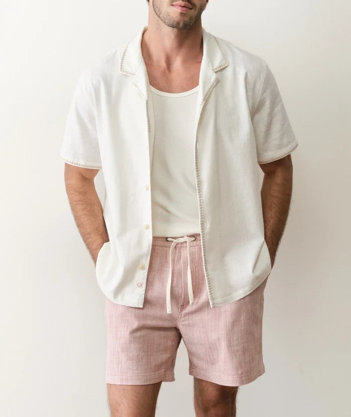 Embroidered Resort Shirt White