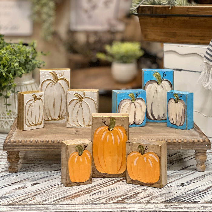 Epoxy Pumpkin Wood Blocks