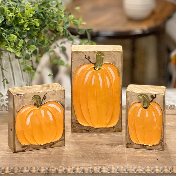 Epoxy Pumpkin Wood Blocks