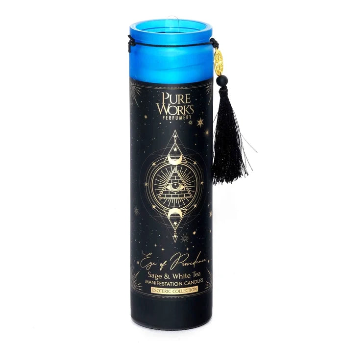 Esoteric- Eye of Providence Tall Candle - Sage & White Tea