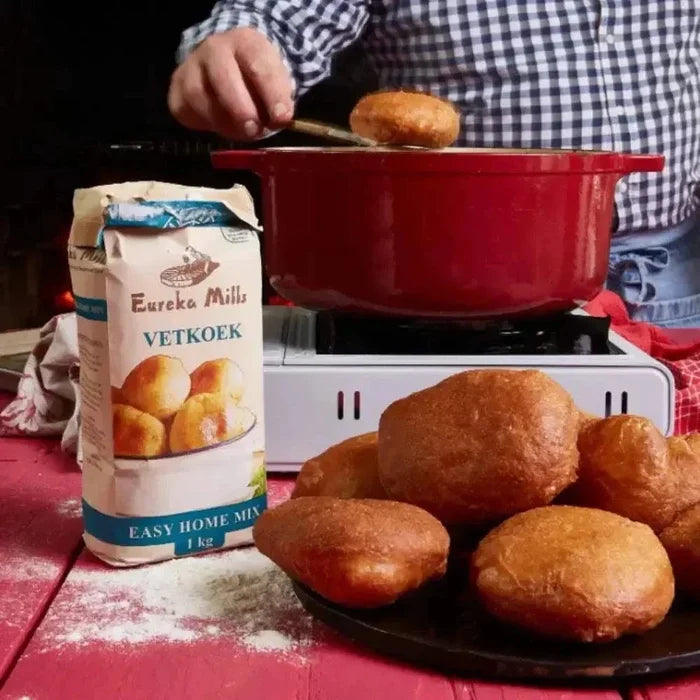 Eureka Mills Vetkoek Easy Home Mix 1kg stoneground flour packaging for South African vetkoek