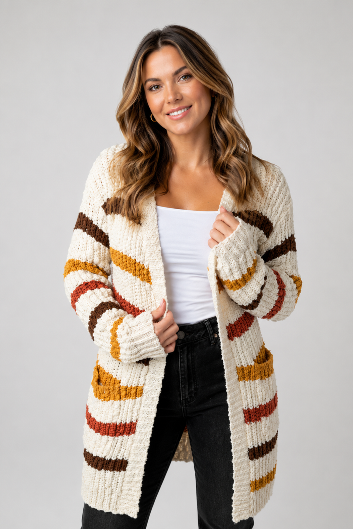 Fall Striped Cardigan