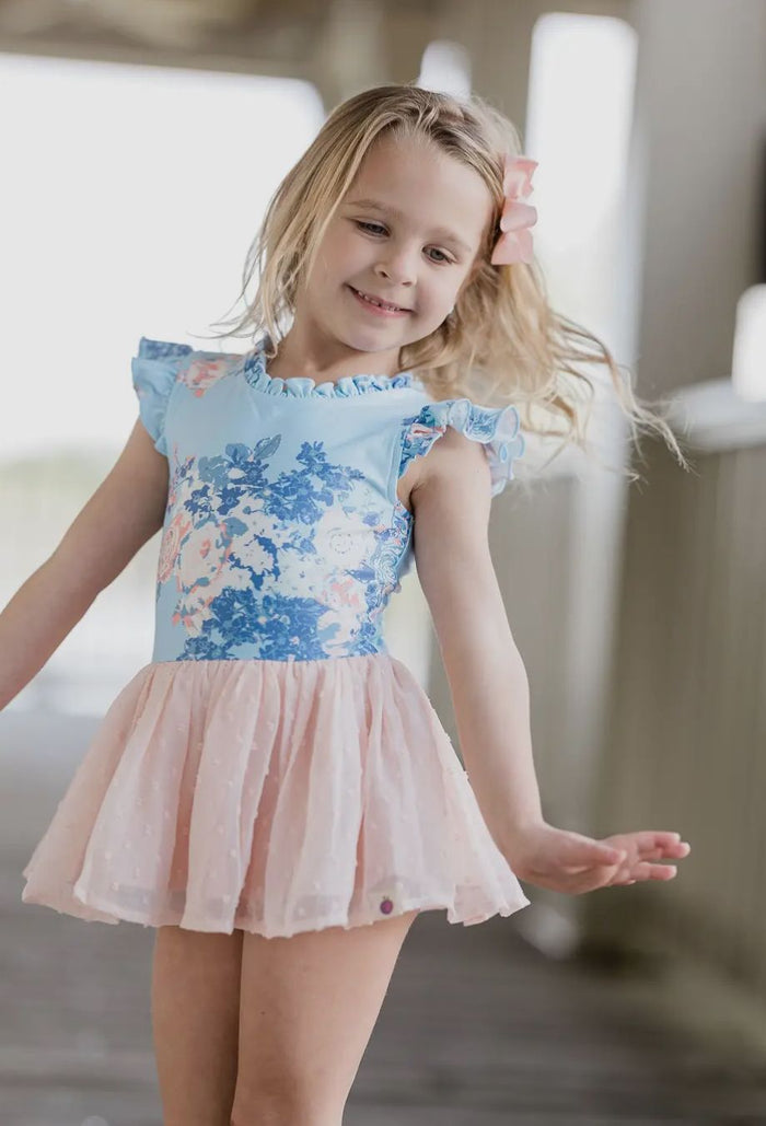 Farrah Blue Floral Cheeky Children’s Tutu
