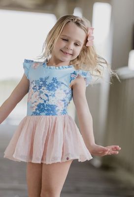 Farrah Blue Floral Cheeky Children’s Tutu