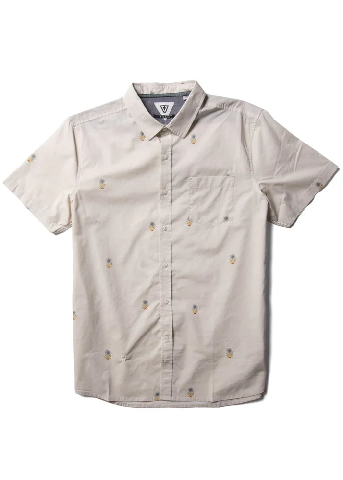 Vissla Fired Up Eco Woven shirt, beige organic cotton men’s button up size XXL