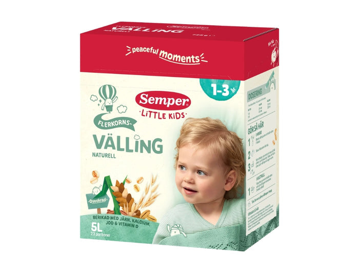 Semper Flerkornsvälling Naturell 725g – Swedish plain multigrain cereal drink for toddlers aged 1–3 years