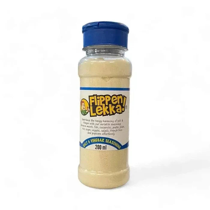 Flippen Lekka Spice Salt & Vinegar seasoning bottle 200ml with tangy flavor for meats and snacks