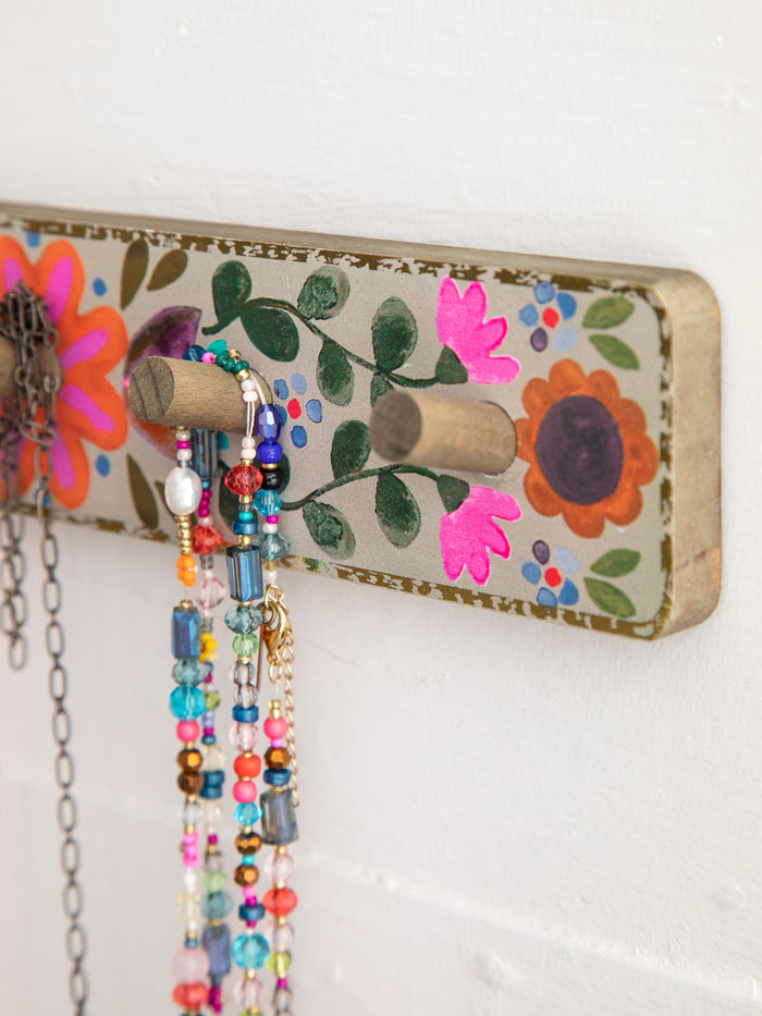 Floral Hook Rack|Pink Flower-view 2