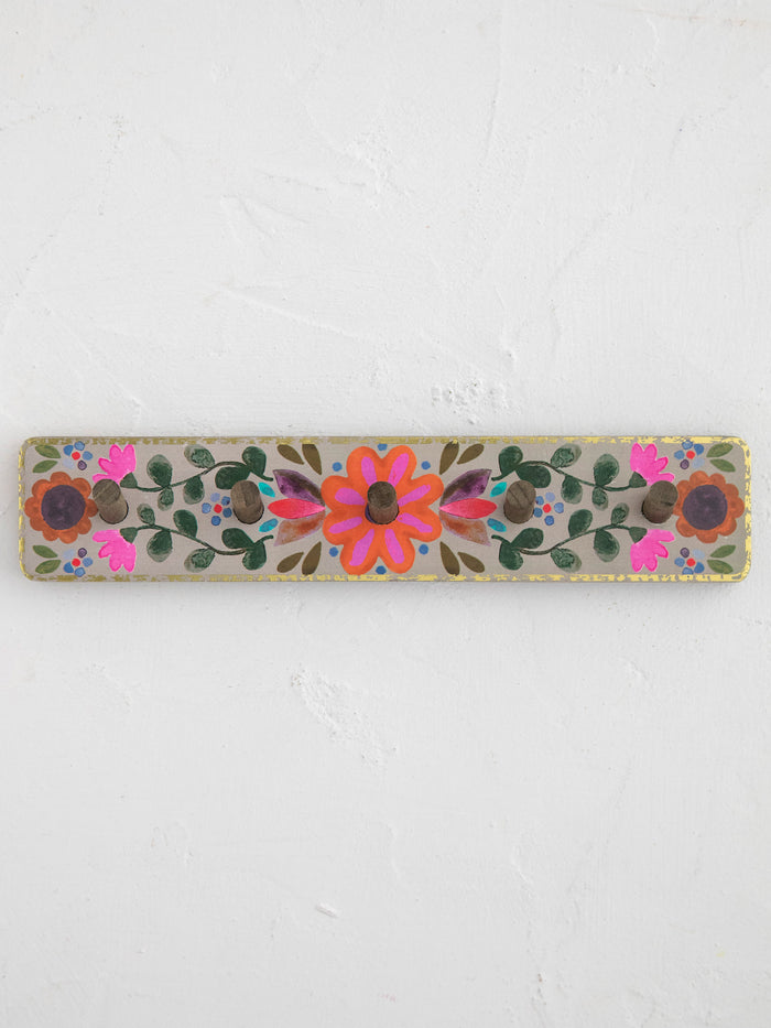 Floral Hook Rack|Pink Flower-view 3
