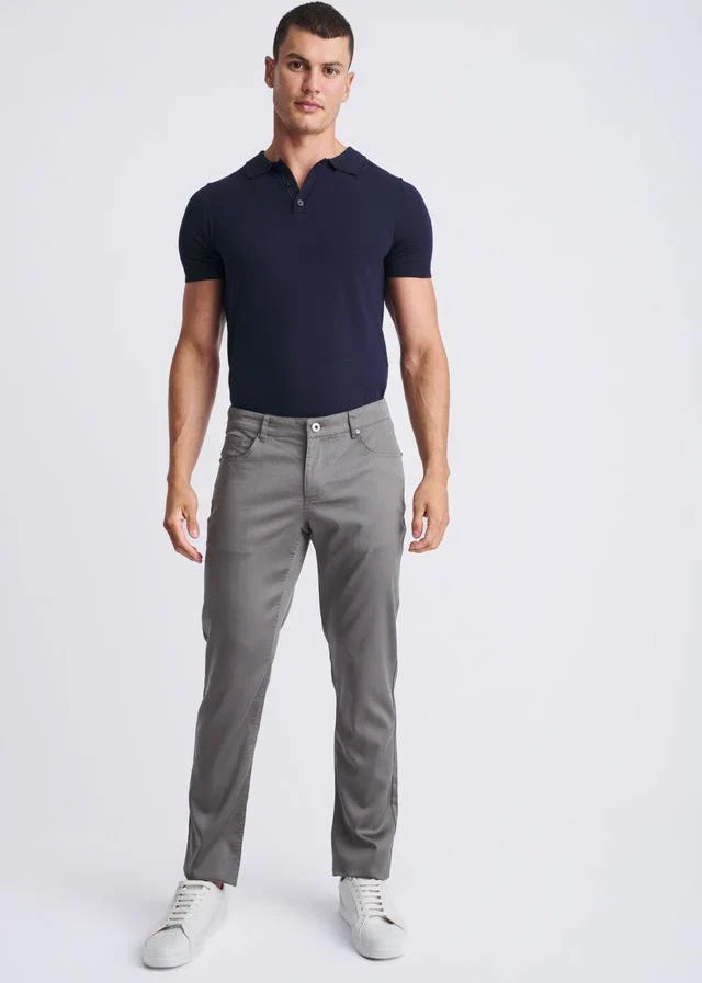 Fossil Grey Lightweight Textured Stretch Woven 5-Pocket Jeans PM-3052
