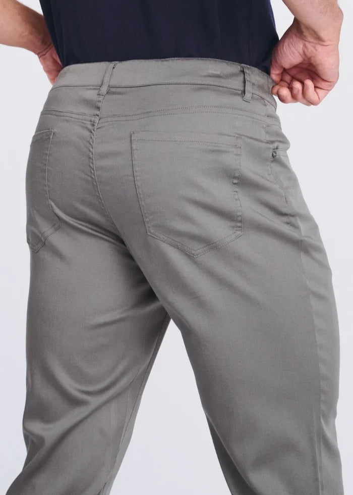 Fossil Grey Lightweight Textured Stretch Woven 5-Pocket Jeans PM-3052