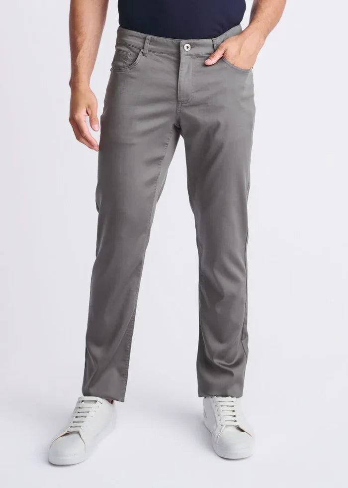 Fossil Grey Lightweight Textured Stretch Woven 5-Pocket Jeans PM-3052