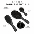 🎁 What's included:
✔️ 1 x Tender Strands Detangle Brush (Black)
✔️ 1 x Tender Strands Mini Detangle Brush (Black)
✔️ 1 x Tender Strands Wet Detangling Brush (Black)
✔️ 1 x Tender Strands Scalp Massager (Black)
✔️ 1 x FREE Brush Cleaner