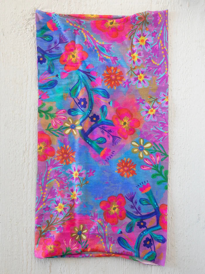 Full Boho Bandeau® Headband - Neon Blue Pink-view 3