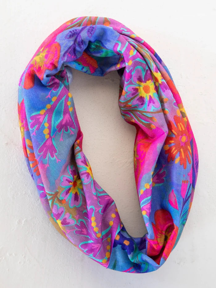 Full Boho Bandeau® Headband - Neon Blue Pink-view 4